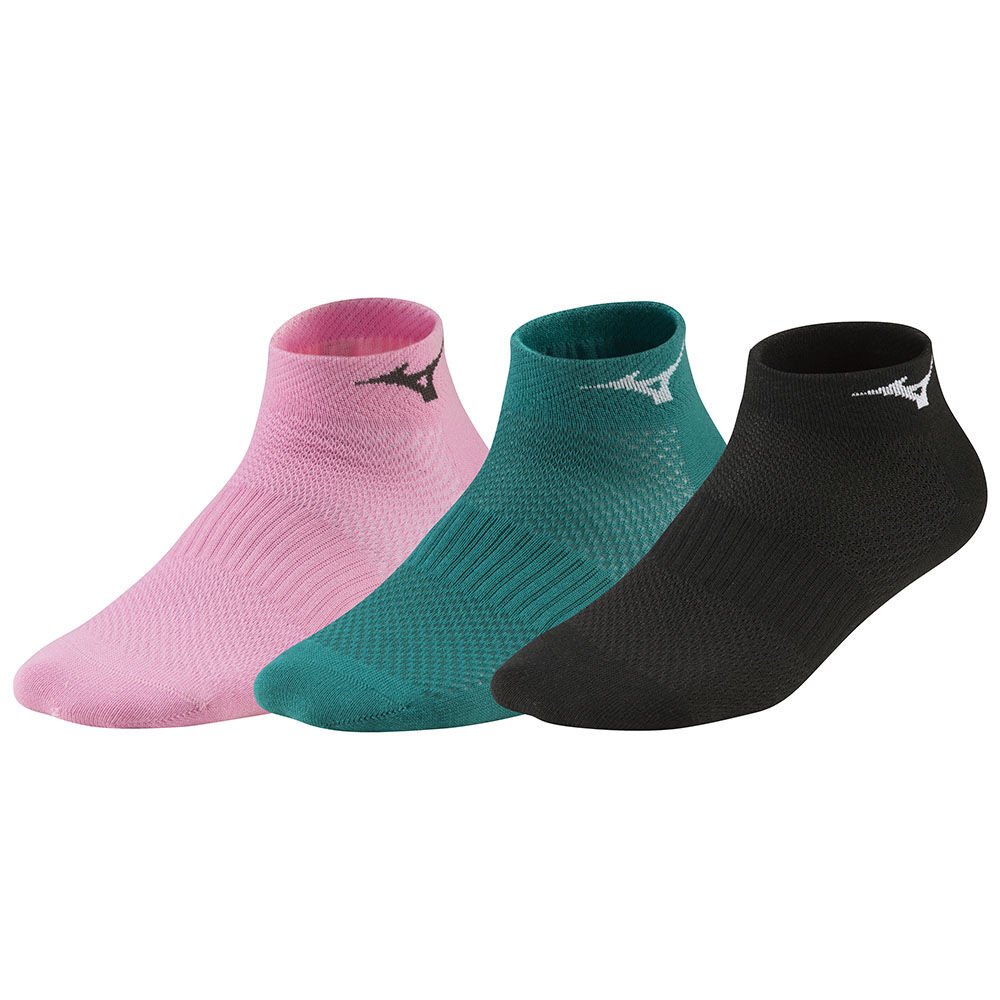 Damske Běžecké Ponožky Mizuno Training Mid 3P Ruzove/Modre/Čierne Vypredaj AHKL97832
